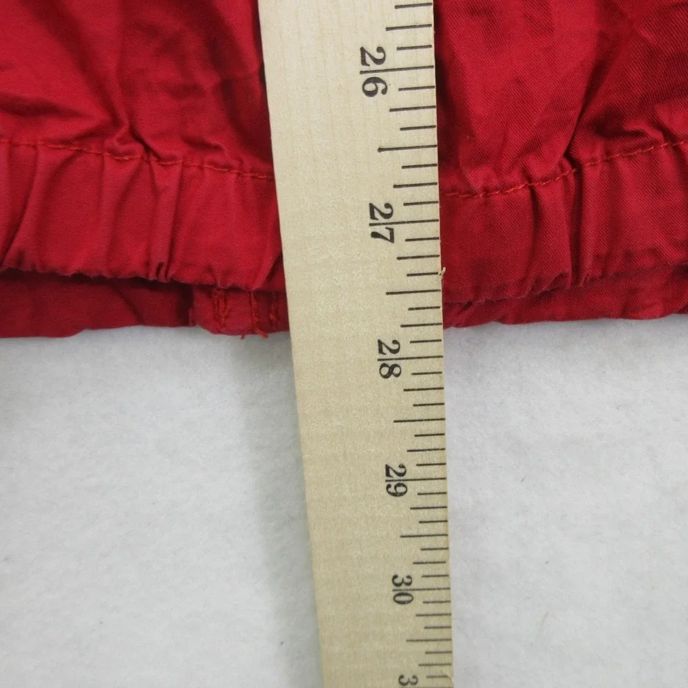 Bench Men's Jacket XL Windbreaker Red Hooded Cotton Full Zip Lightweight